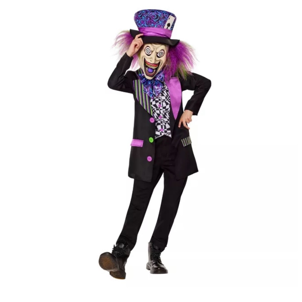 Spirit Halloween Kids Dark Mad Hatter Costume in Size Small